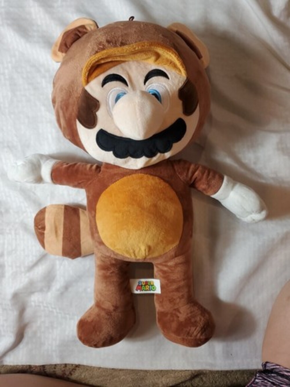 Nintendo Mario Bros TANOOKI RACCOON Jumbo 22" Stuffed Plush Video Game Toy